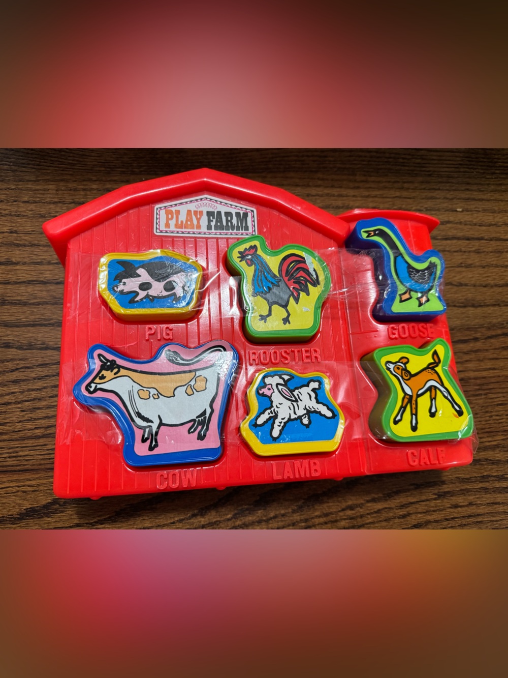 Play farm Animal Puzzle - Red Kids Toy